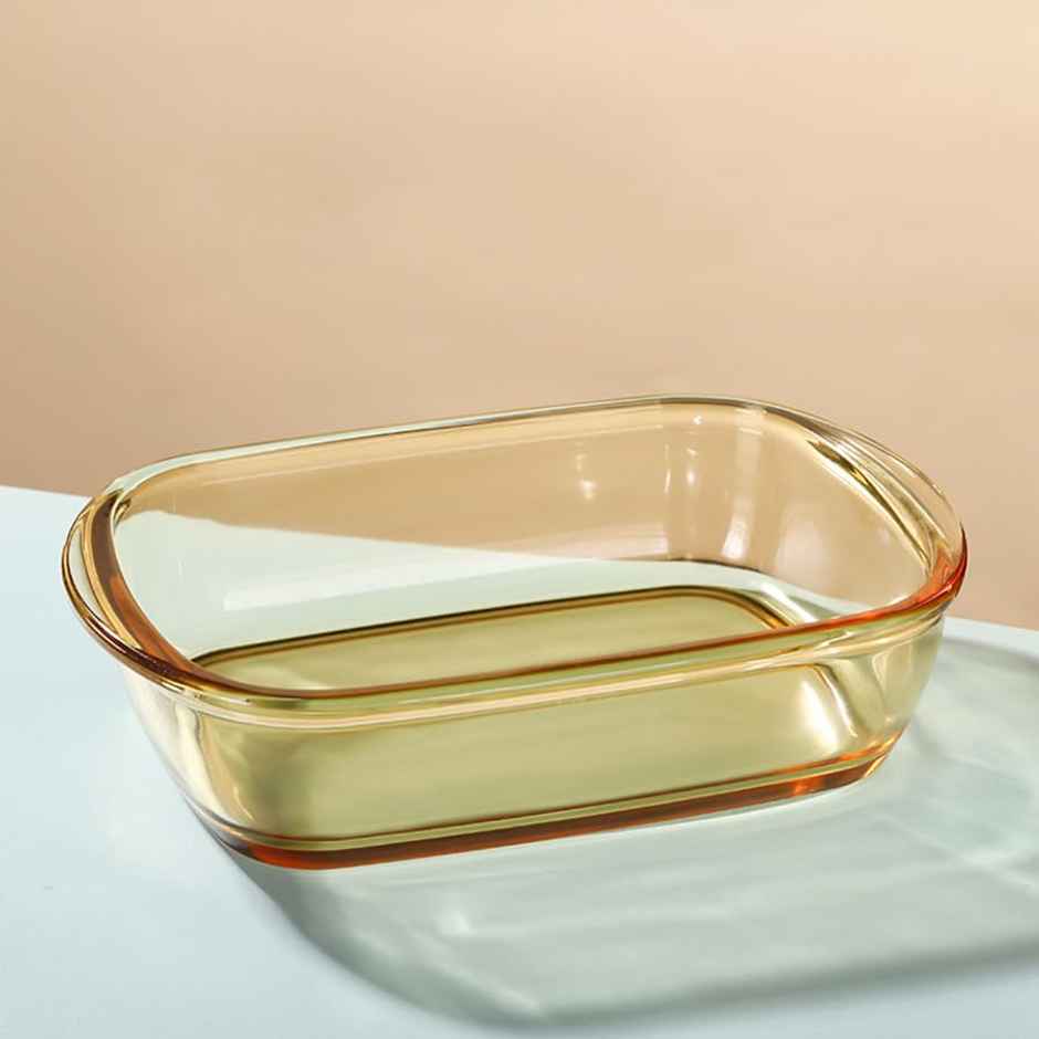 Umai 1600 ml Borosilicate Glass Baking Tray | Transparent Microwave Utensils