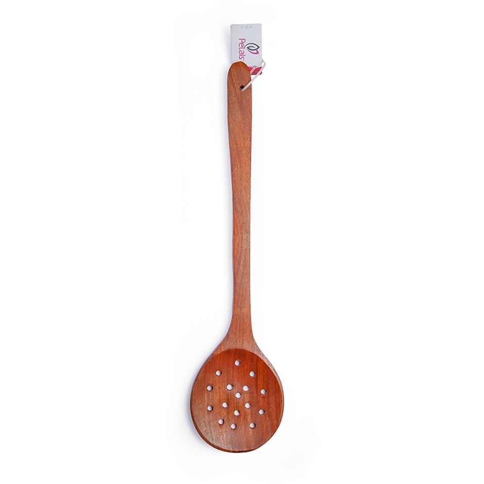 Petals Wooden Cooking Skimmer Jhara Spoon Spatula | 40cm