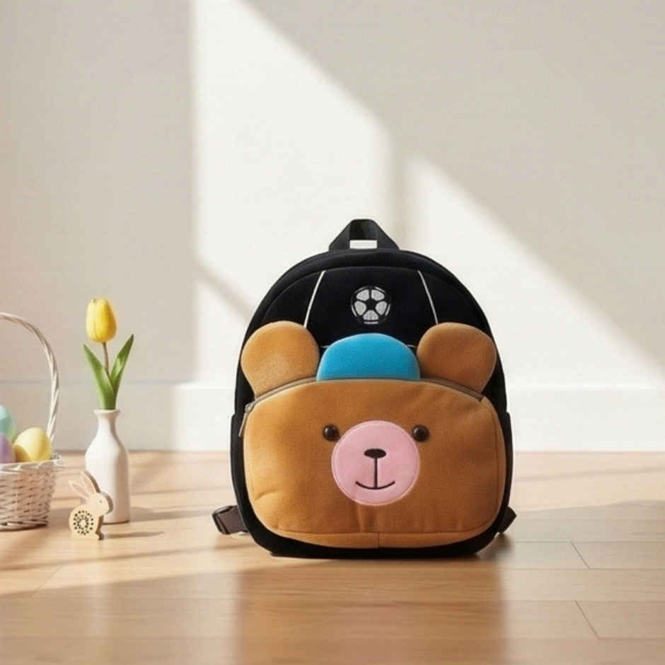 Kidara Football Bear Kids Plush Backpack | Brown