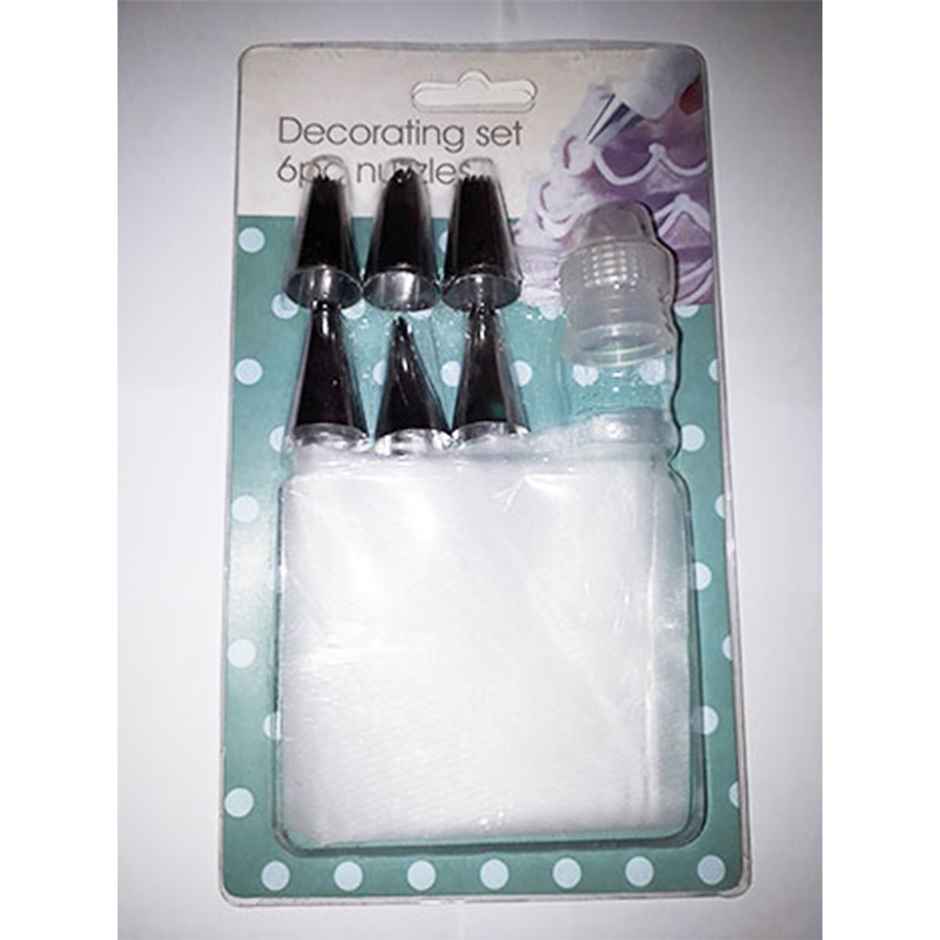 Petals Cake Decorating Set - 12 Inch Icing Piping Reusable Silicone Bag with 6 Steel Nozzles
