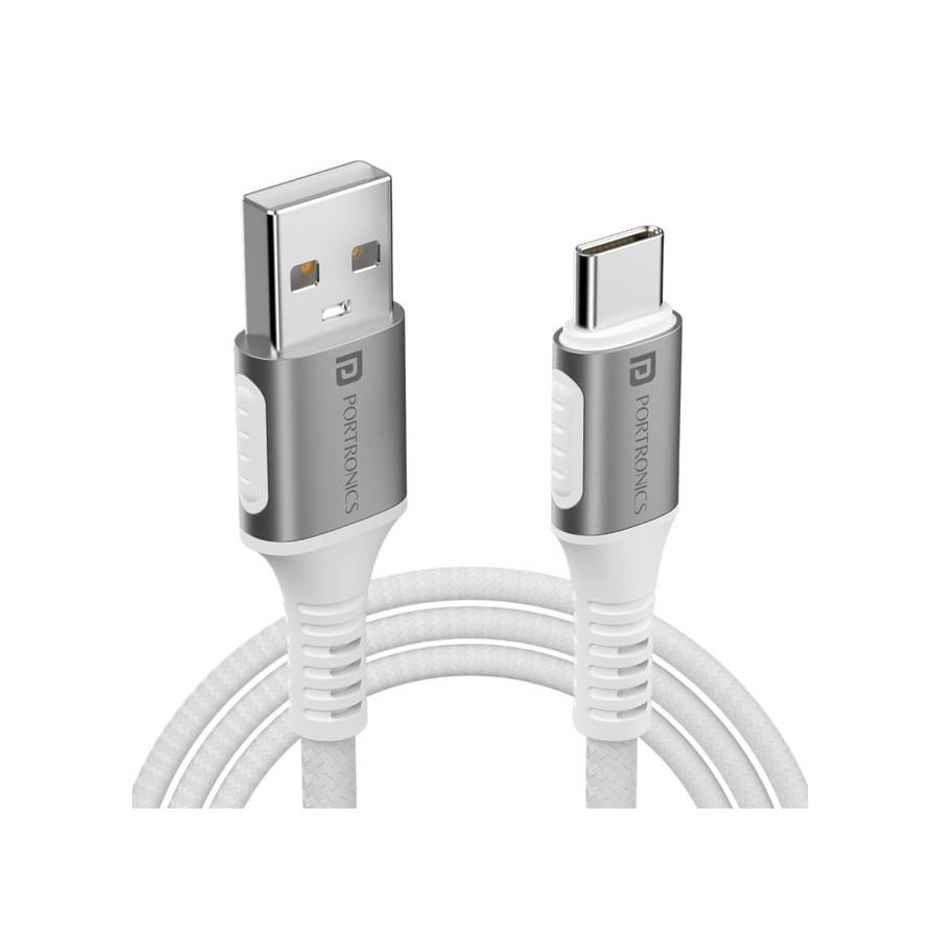Portronics 1.5 m USB A to Type C Cable | White
