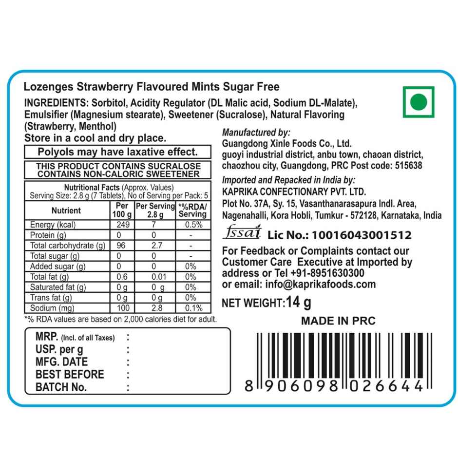 Americano Sugar Free Mint - Strawberry