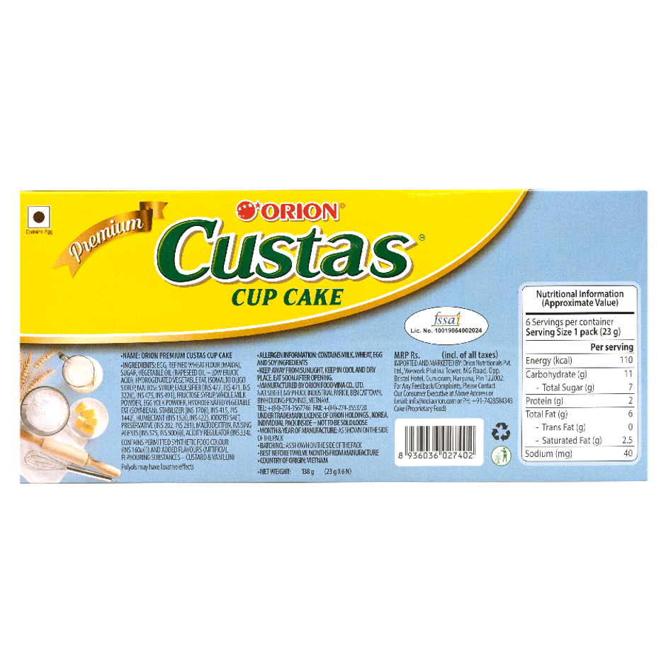Orion Custas Cup Cake - Premium Korean Snack