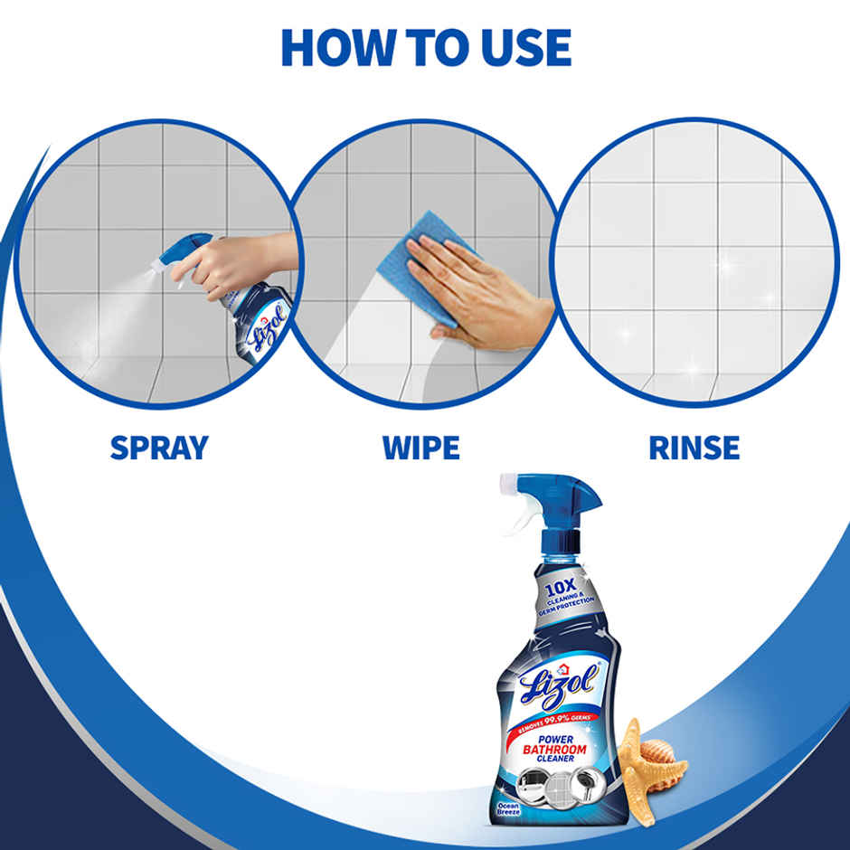 Lizol Bathroom Cleaner Spray - Suitable For Tap, Shower, Sink & Bathroom Tiles