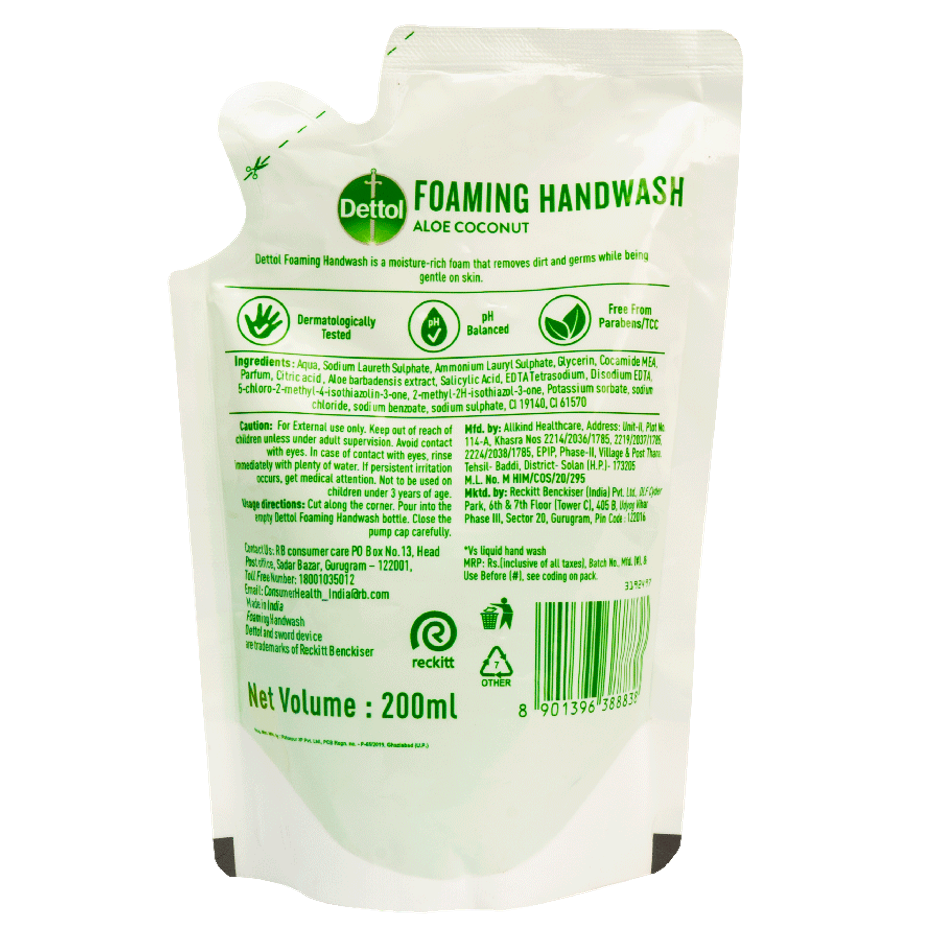 Dettol Aloe Coconut Foaming Refill 