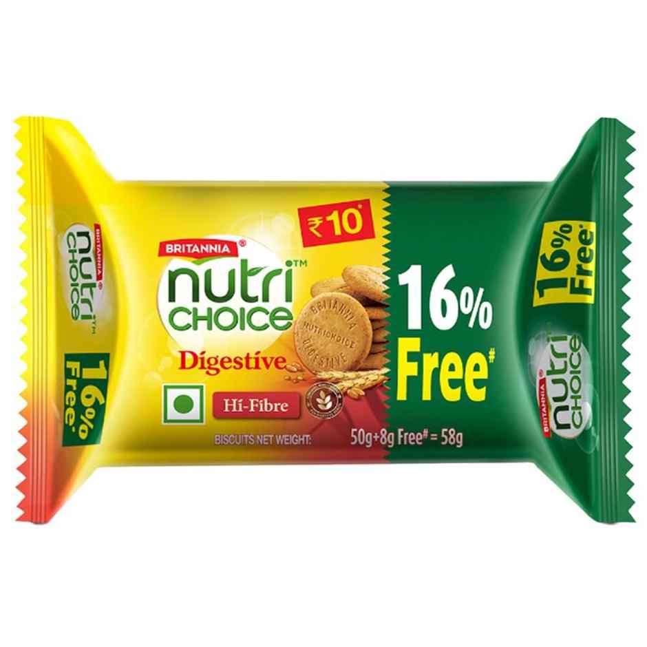 Britannia NutriChoice Digestive High Fibre Biscuits, With 0% Maida