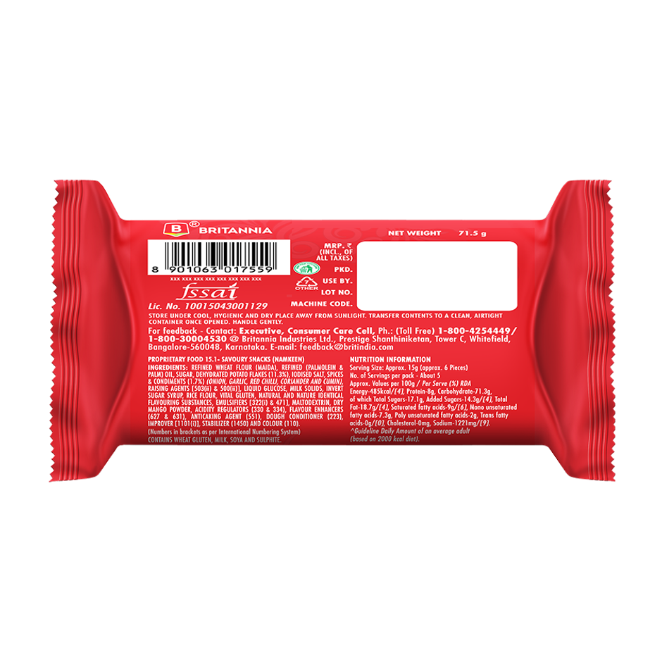 Britannia 50-50 Potazos Masti Masala Flavoured Crackers | Combo