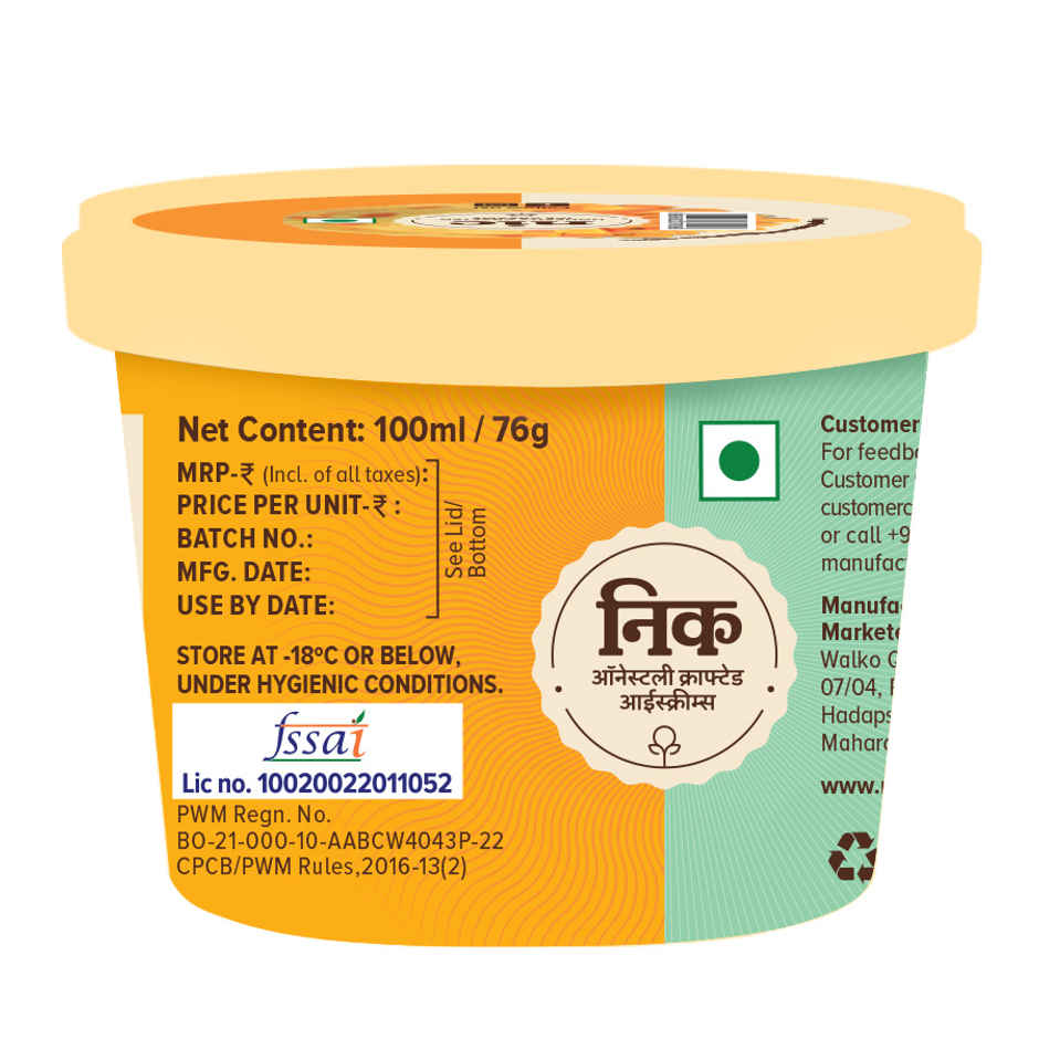 NIC Alphonso Mango Ice Cream Cup Combo| Preservative Free | No Artificial Flavors
