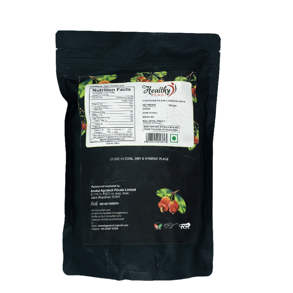 Healthy Feast Premium W320 Cashews (Kaju) Cashew Nuts