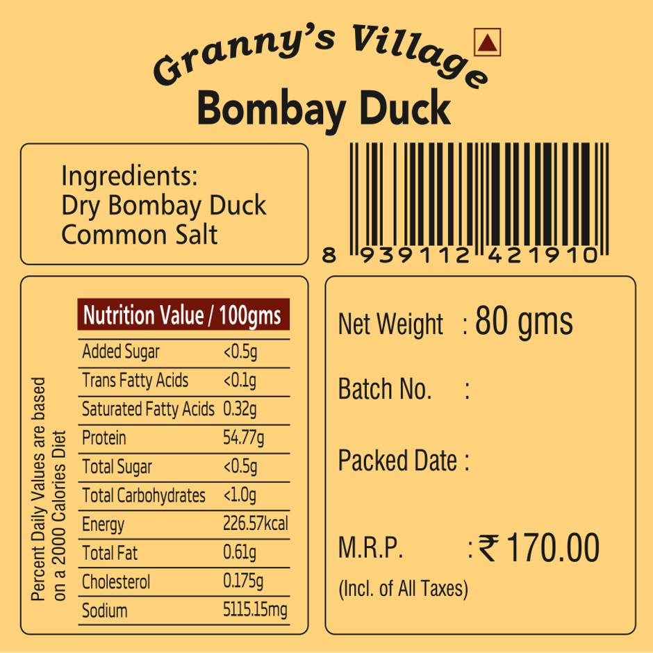 Granny's Village Dry Fish Bombay Duck Cut & Clean