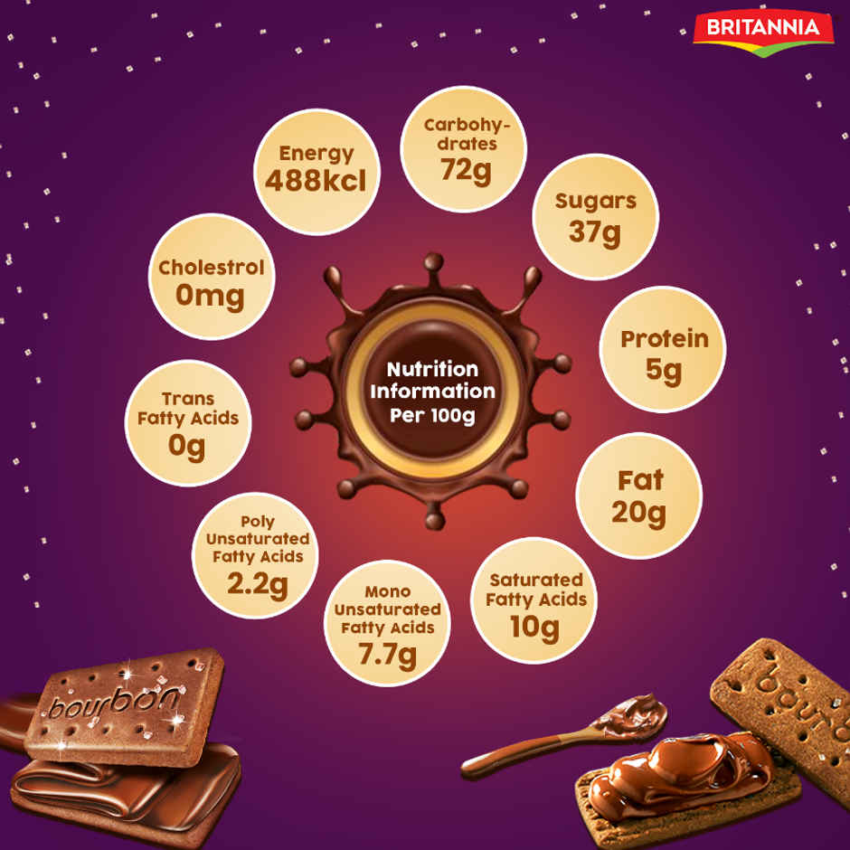 Britannia The Original Bourbon - Creme Biscuit with Chocolate | Chocolatey Indulgence | Combo