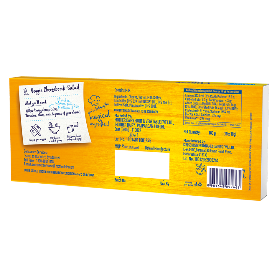 Mother Dairy Processed Cheese Cubes Combo