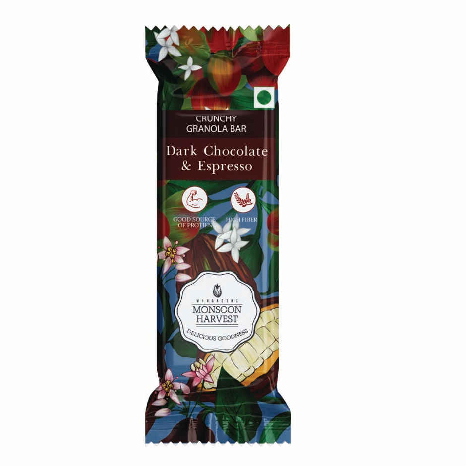 Monsoon Harvest Crunchy Granola Bars - Dark Chocolate & Espresso