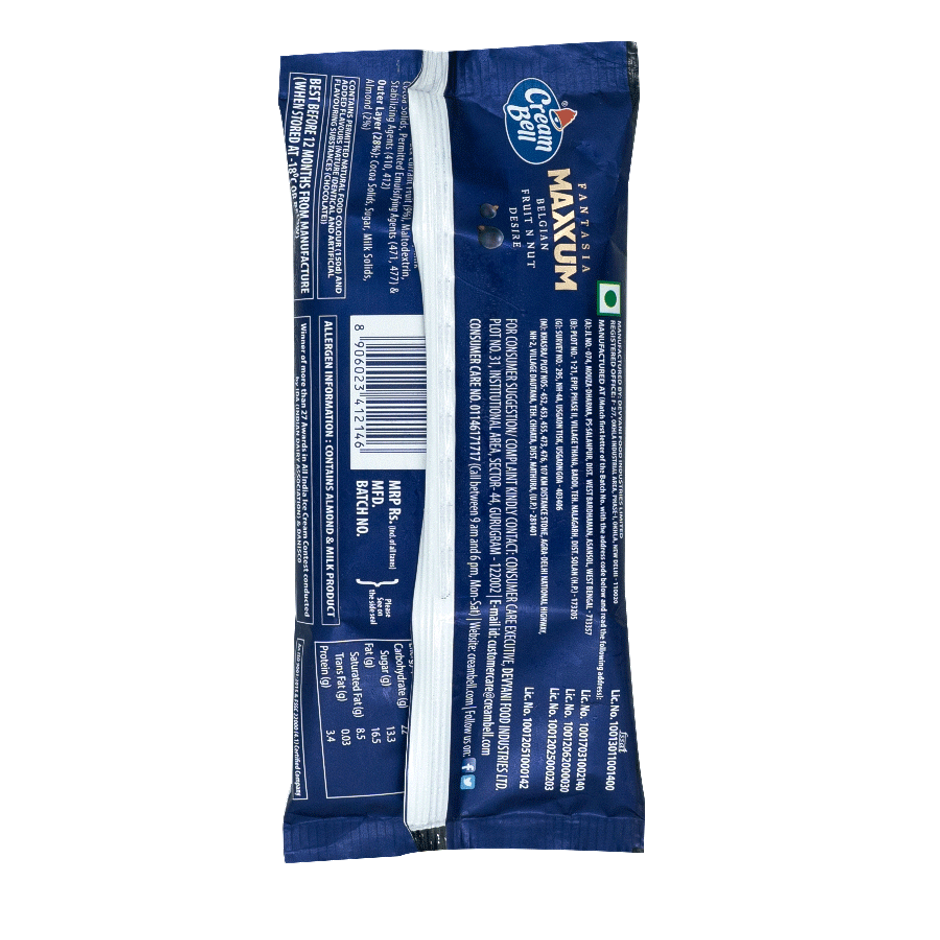 Cream Bell Maxxum Belgian Chocolate Fruit & Nut Desire Ice Cream