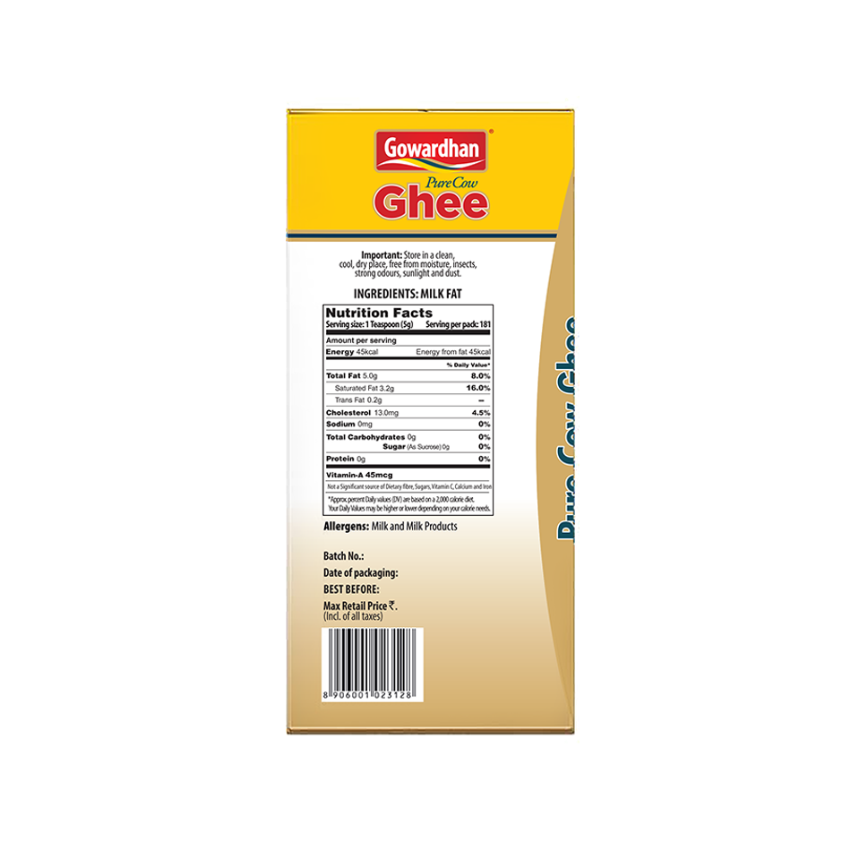 Gowardhan Pure Cow Ghee | Carton