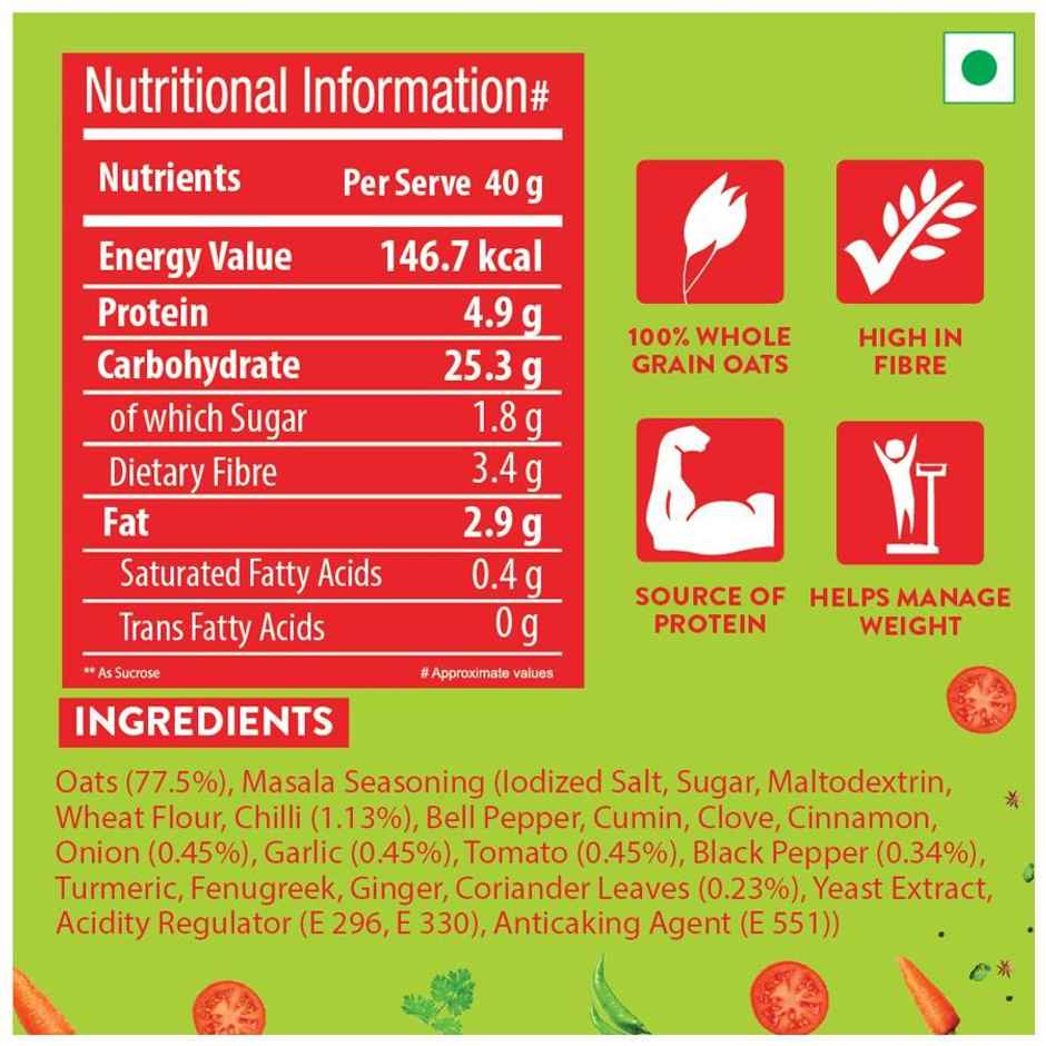 Bagrry's Masala Oats - Tangy Tomato High fibre & Protein