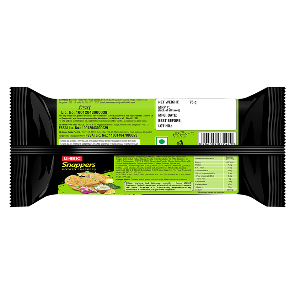 UNIBIC Snappers Cream & Onion