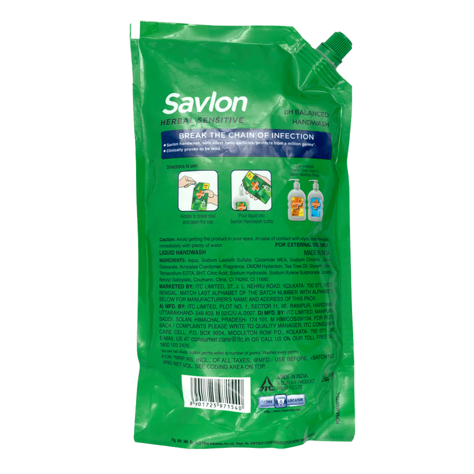 Savlon Handwash herbal Sensitive Pouch