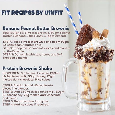 Unifit Chocolate Brownie | Rich and Fudgy | High Protein and Fiber | Guilt-Free Indulgence