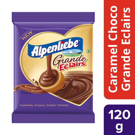 Alpenliebe Eclairs Grande with Choco Delight Pouch- 120gm