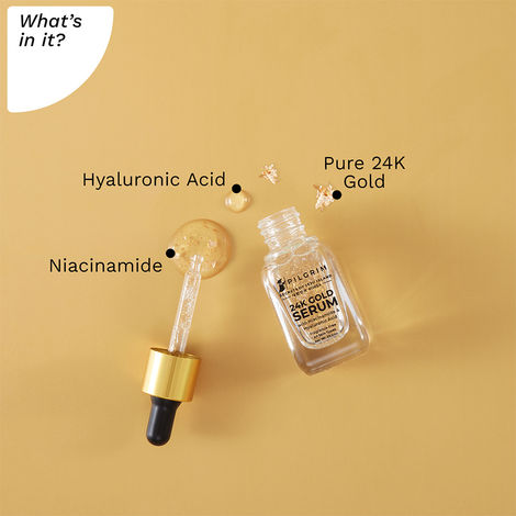 Pilgrim 24K Gold Face Serum With Niacinamide & Hyaluronic Acid For All Skin Types Unisex