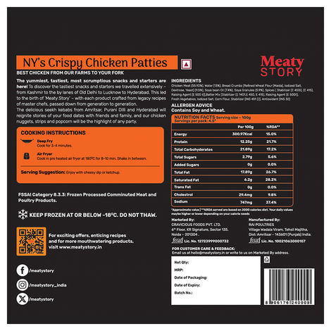Meaty Story NY's Crispy Chicken Patties