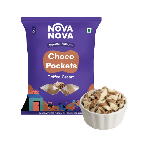Nova Nova Choco Pockets - Assorted Pack of 3 ( Classic Chocolate, Coffee & Strawberry Cream)