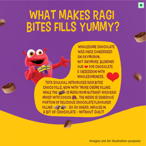 Tata Soulfull Ragi Bites Choco Fills, No Maida, More Cream Filling, Kids Cereal