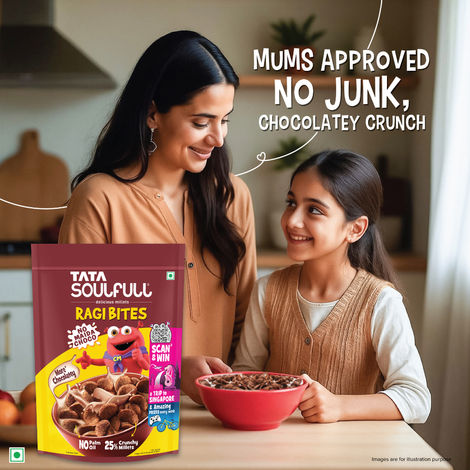 Tata Soulfull Ragi Bites No Maida Choco, Yummy Chocolatey, 7 Grains, Breakfast Cereals