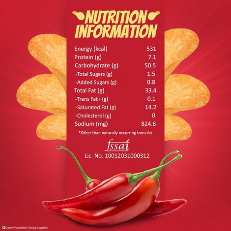 Bingo! Original Style Chilli Sprinkled - Flat Cut Spicy Potato Chips Pack for Snacks