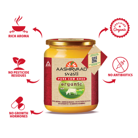 Aashirvaad Organic Pure Cow Ghee, Certified Organic