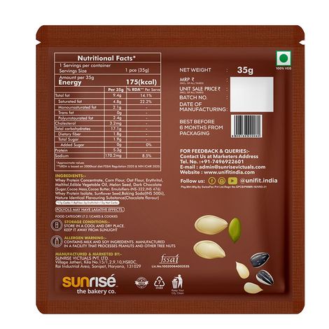 Unifit Choco Seeds Cookies | Nutritious and Crunchy