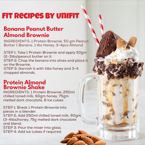 Unifit Almond Brownie | Rich - Nutty and Fudgy | High Protein and Fiber | Guilt-Free Indulgence