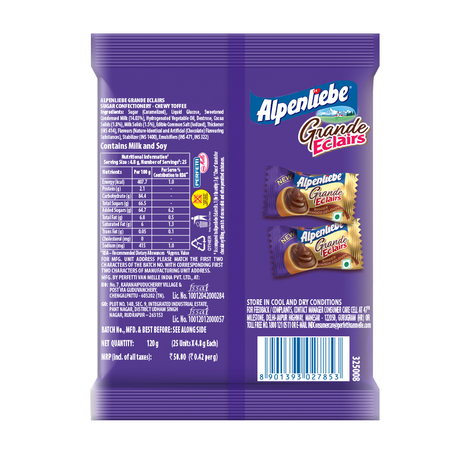 Alpenliebe Eclairs Grande with Choco Delight Pouch- 120gm