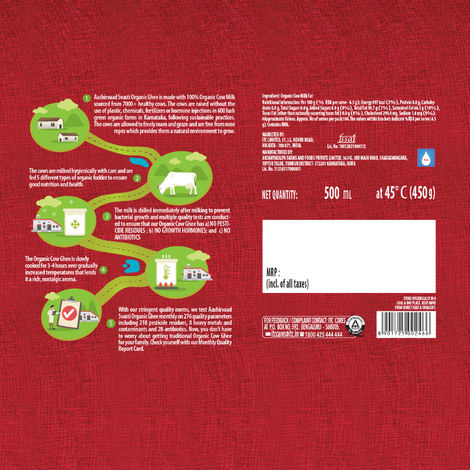 Aashirvaad Organic Pure Cow Ghee, Certified Organic