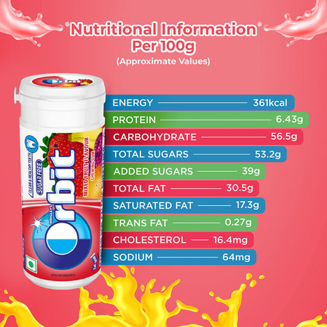 Orbit Sugar-Free Mixed Fruit Chewing Gum Tube