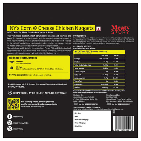 Meaty Story NY's Cheese & Corn Chicken Nuggets