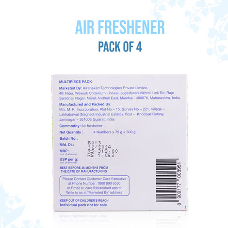 BAY6 Bathroom Air Freshener Blocks (Pack Of 4)- Orchid, Jasmine, Rose, Lavender - Long Lasting Fragrance