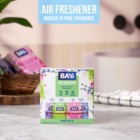 BAY6 Bathroom Air Freshener Blocks (Pack Of 4)- Orchid, Jasmine, Rose, Lavender - Long Lasting Fragrance