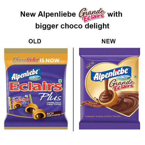 Alpenliebe Eclairs Grande with Choco Delight Pouch- 120gm