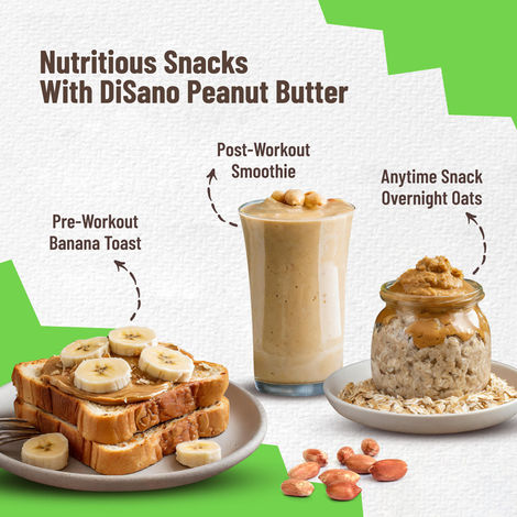 DiSano Natural Peanut Butter - Crunchy, Unsweetened, 28.3% Protein, No Added Sugar,100% Peanut