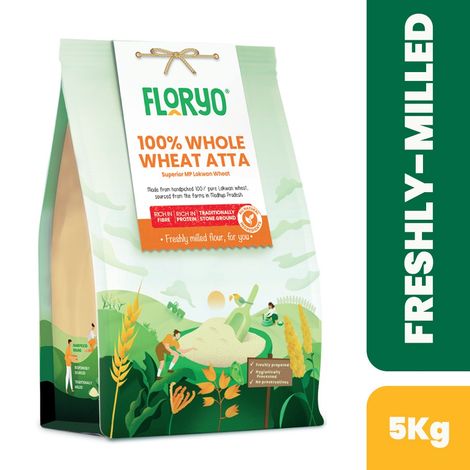 Floryo 100% Whole Mp Lokwan Wheat Atta