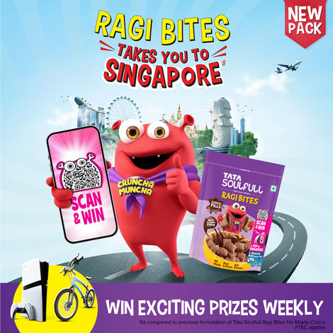 Tata Soulfull Ragi Bites Choco Fills, No Maida, More Cream Filling, Kids Cereal