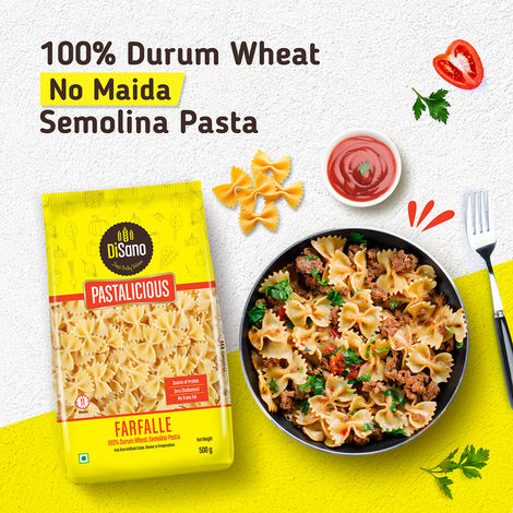 Disano Farfalle Pasta, 100% Durum Wheat, No Maida