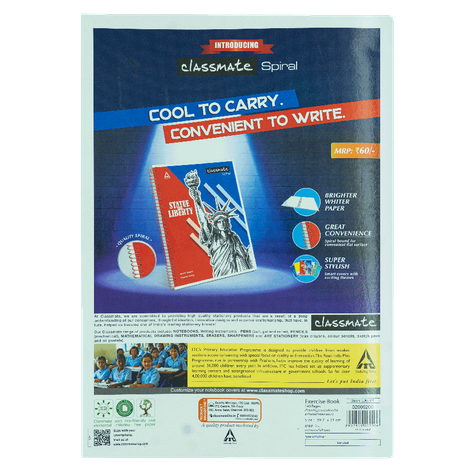 Classmate Longbook Unruled 297X210 140 Page - Assorted Designs Combo
