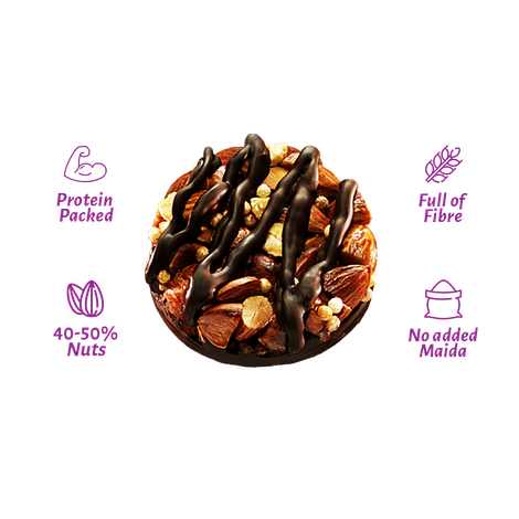 Open Secret Zero Maida Chocolate Almond Cookies | Pack of 6 | Healthy Snacks | High Protein