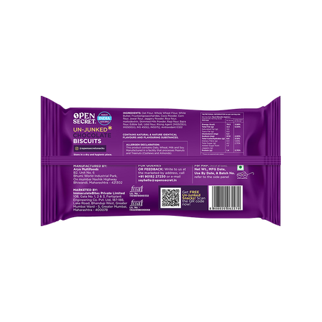 Open Secret Zero Maida Chocolate Millet Biscuit, Healthy Snacks with No Refined Sugar & No Palm Oil