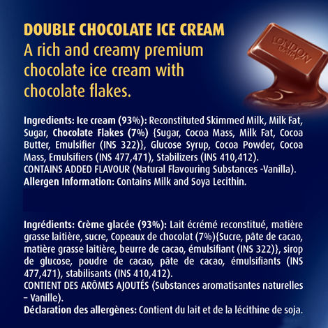 London Dairy Double Chocolate Ice Cream Tub