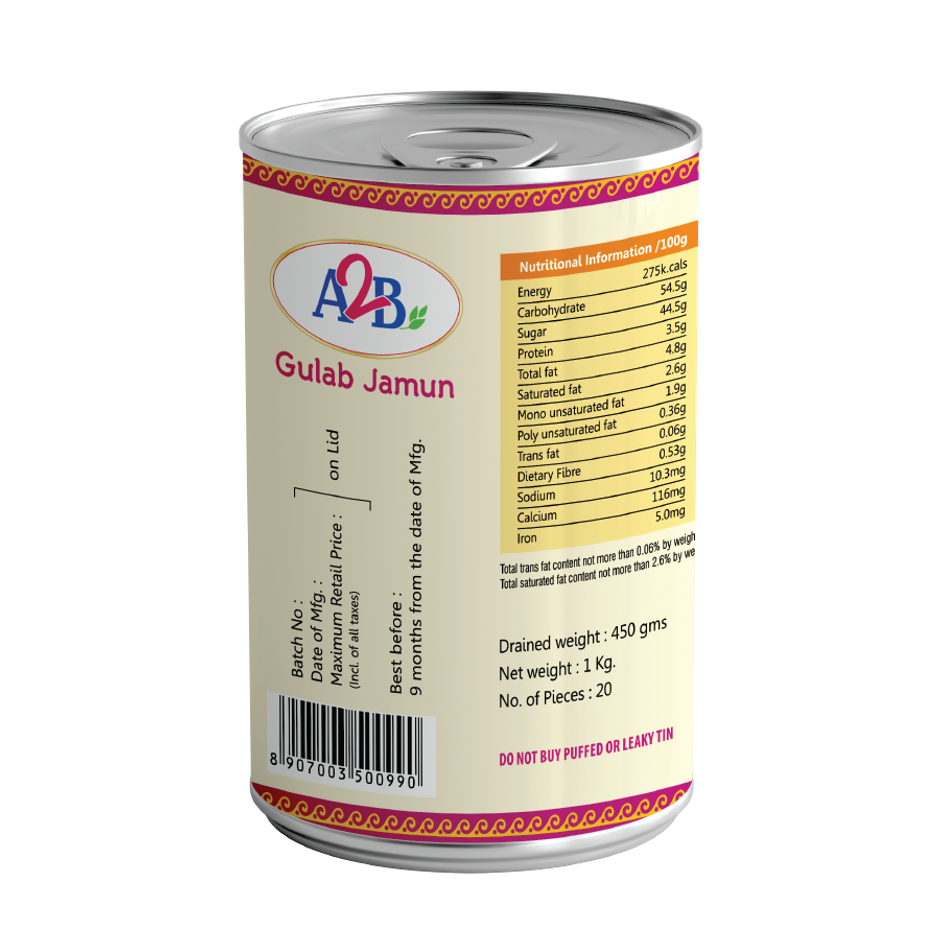 A2B Gulab Jamun Tin | Authentic Indian Sweet