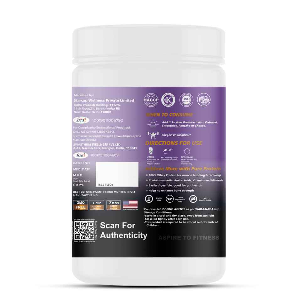 Fitspire Fit Nitra Whey Protein - Belgian Chocolate With Shaker (1 Lbs)